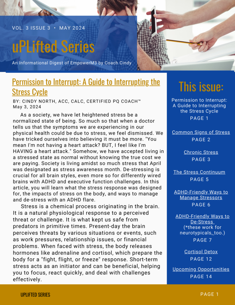 Permission to Interrupt: A Guide to Interrupting the Stress Cycle- An uPLifted Series- May 2024