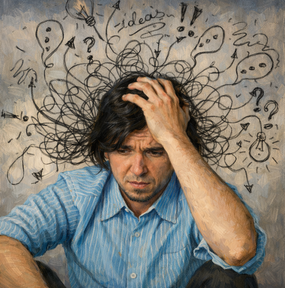 Man with heavy thoughts